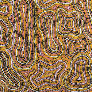 Aboriginal Art by Virginia Napaljarri Sims, Mina Mina Jukurrpa (Mina Mina Dreaming), 91x91cm - ART ARK®