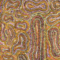 Aboriginal Artwork by Virginia Napaljarri Sims, Mina Mina Jukurrpa (Mina Mina Dreaming), 91x91cm