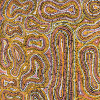 Aboriginal Art by Virginia Napaljarri Sims, Mina Mina Jukurrpa (Mina Mina Dreaming), 91x91cm - ART ARK®