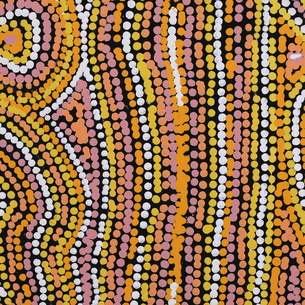 Aboriginal Artwork by Virginia Napaljarri Sims, Mina Mina Jukurrpa (Mina Mina Dreaming), 91x91cm