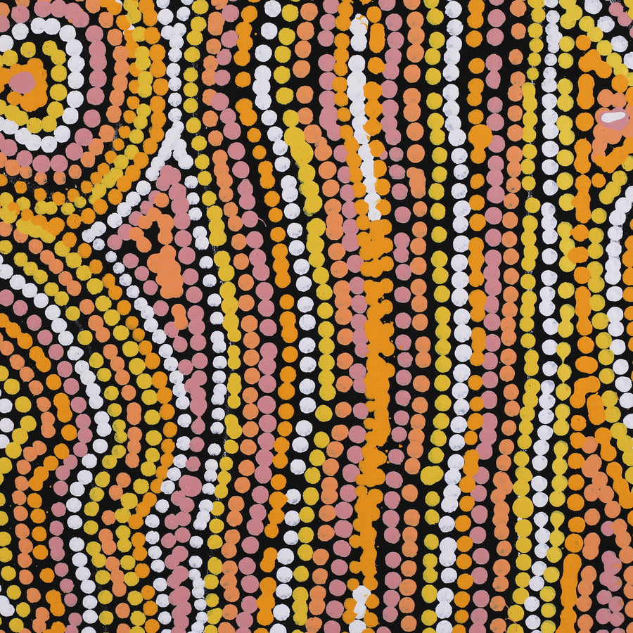 Aboriginal Artwork by Virginia Napaljarri Sims, Mina Mina Jukurrpa (Mina Mina Dreaming), 91x91cm