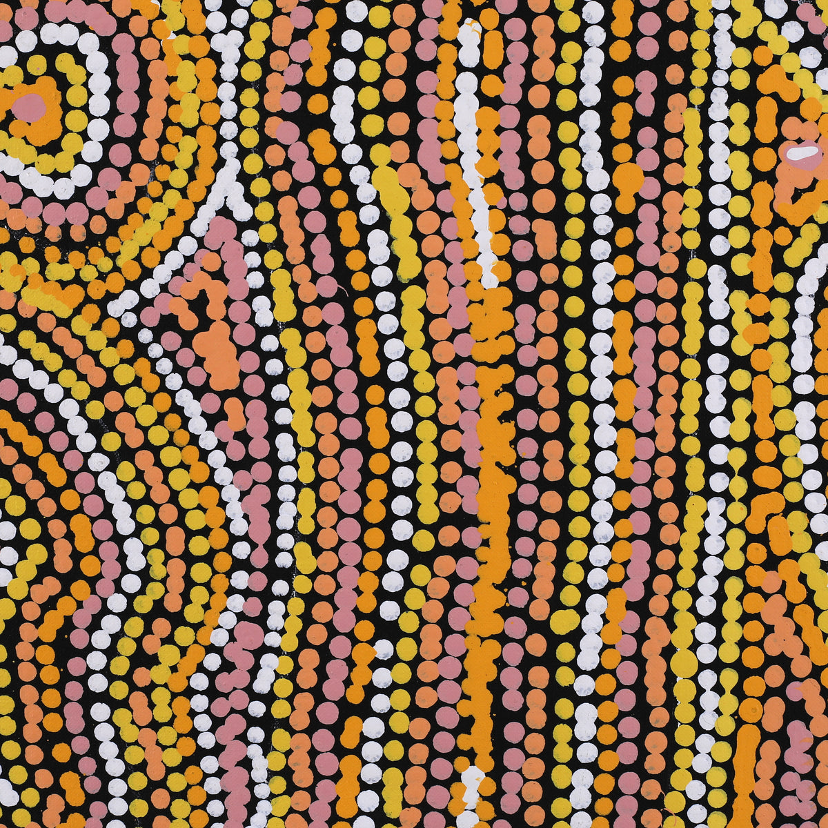 Aboriginal Art by Virginia Napaljarri Sims, Mina Mina Jukurrpa (Mina Mina Dreaming), 91x91cm - ART ARK®