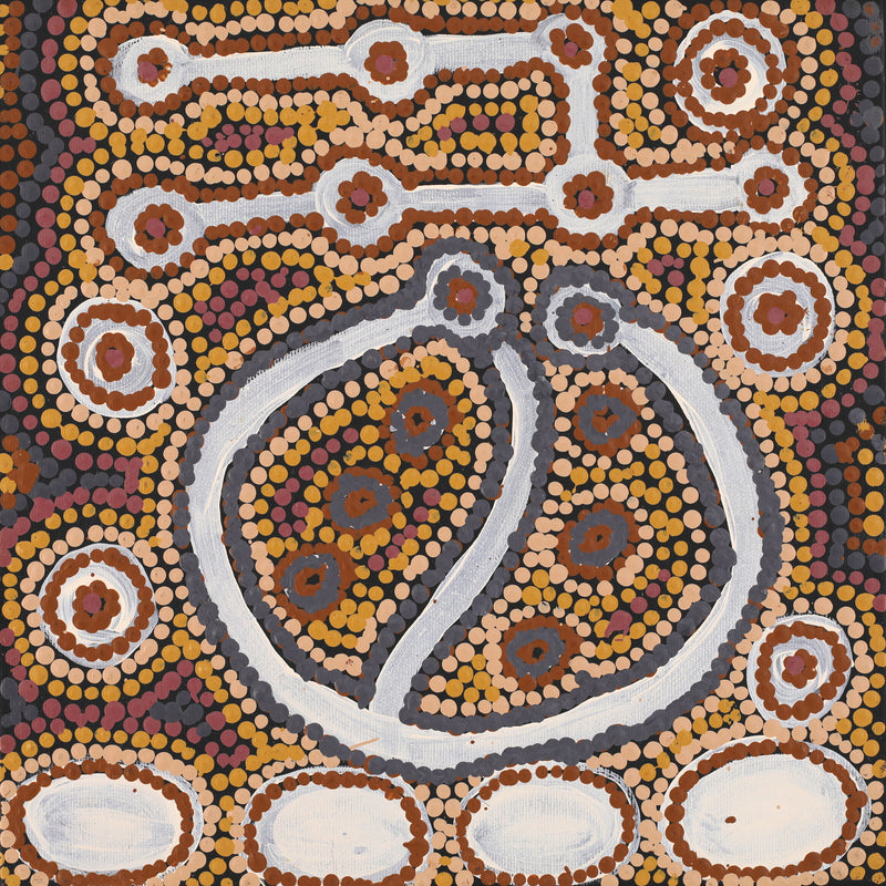 Aboriginal Artwork by Zarissa Napangardi Michaels, Lappi Lappi Jukurrpa (Lappi Lappi Dreaming), 30x30cm