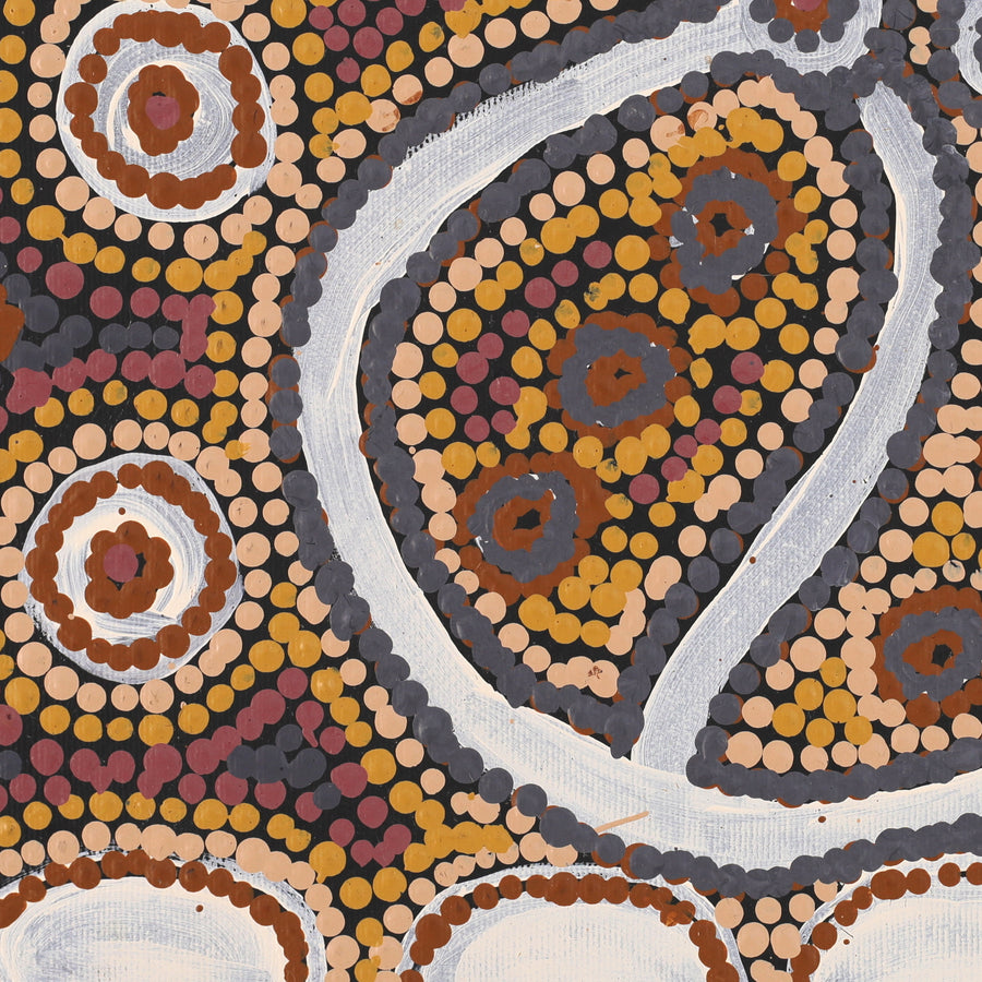 Aboriginal Artwork by Zarissa Napangardi Michaels, Lappi Lappi Jukurrpa (Lappi Lappi Dreaming), 30x30cm