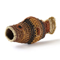 Aboriginal Artwork by Mavis Warrngilnga Ganambarr, Burrumitpa (Rock Cod) Sculpture 25x11x8cm