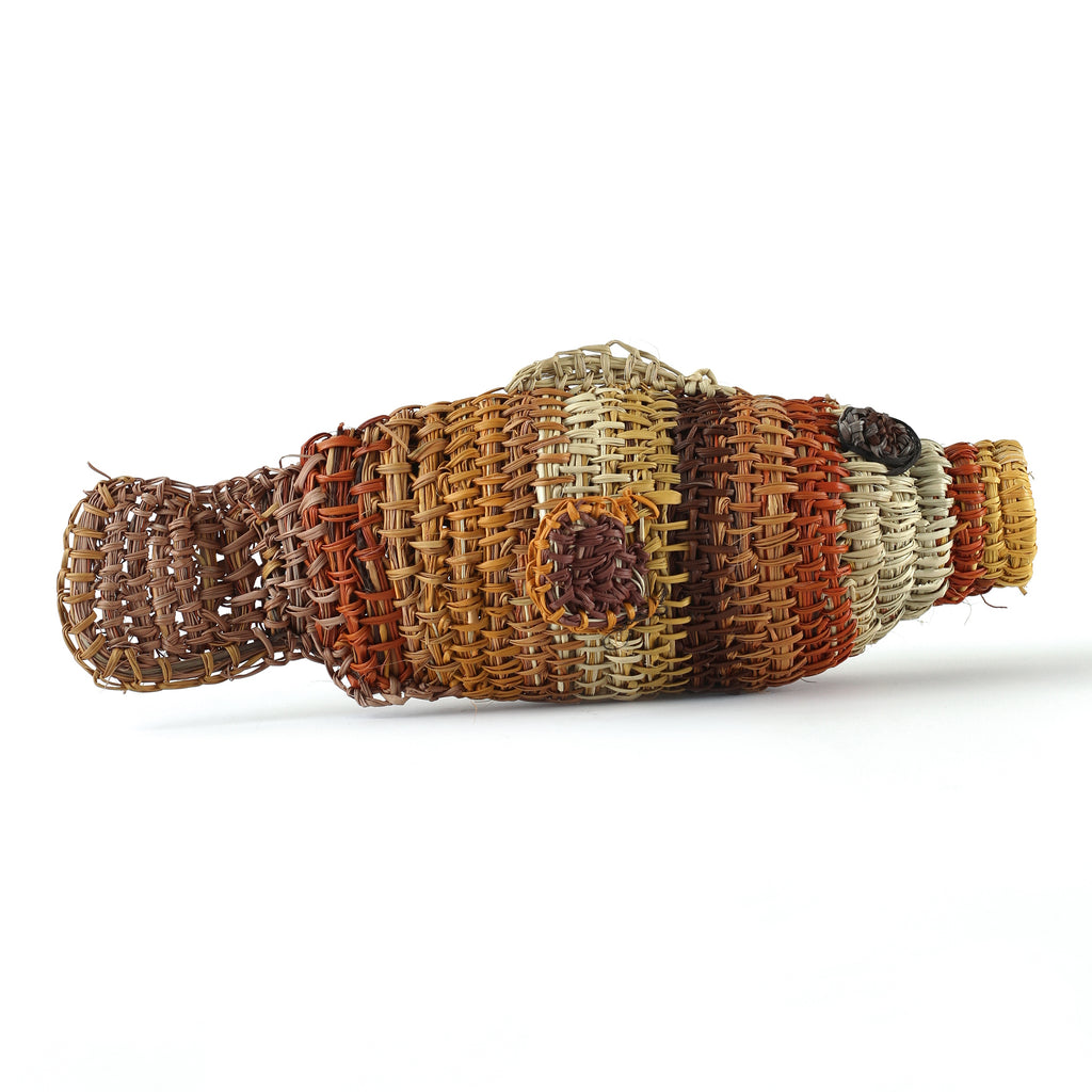 Aboriginal Artwork by Mavis Warrngilnga Ganambarr, Burrumitpa (Rock Cod) Sculpture 29x10x8cm
