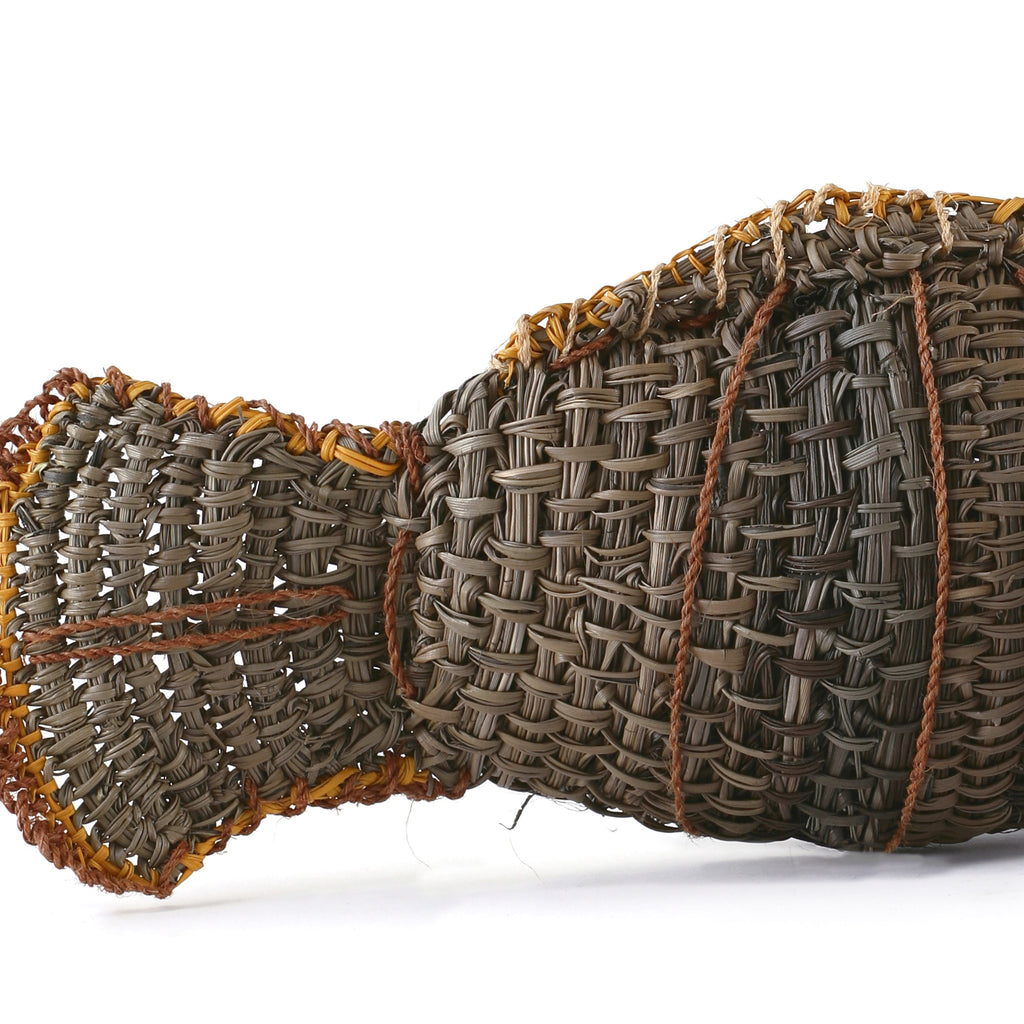 Aboriginal Artwork by Mavis Warrngilnga Ganambarr, Burrumitpa (Rock Cod) Sculpture 33x12x12cm