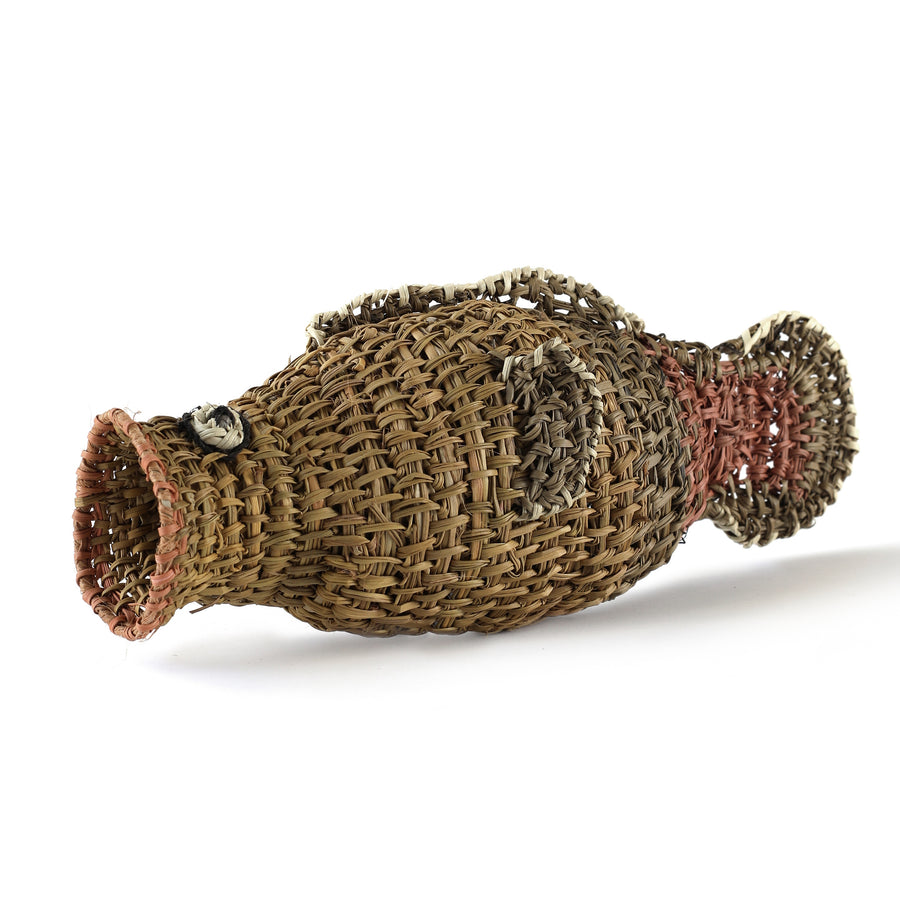 Aboriginal Artwork by Mavis Warrngilnga Ganambarr, Burrumitpa (Rock Cod) Sculpture 30x10x12cm