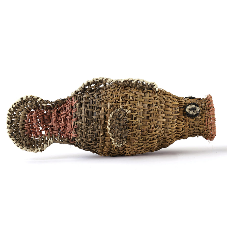 Aboriginal Artwork by Mavis Warrngilnga Ganambarr, Burrumitpa (Rock Cod) Sculpture 30x10x12cm
