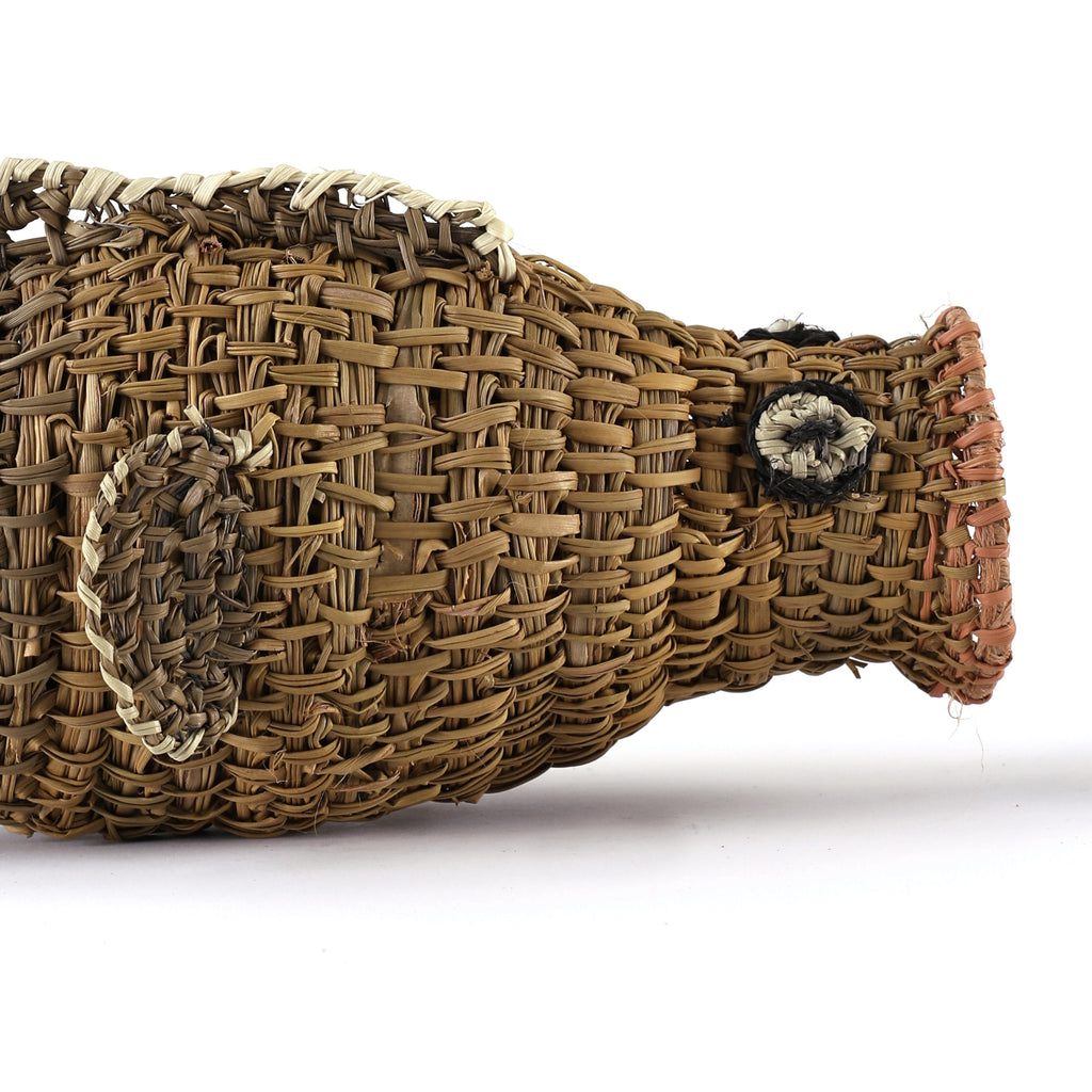 Aboriginal Artwork by Mavis Warrngilnga Ganambarr, Burrumitpa (Rock Cod) Sculpture 30x10x12cm