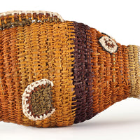 Aboriginal Artwork by Mavis Warrngilnga Ganambarr, Burrumitpa (Rock Cod) Sculpture 38x16x15cm