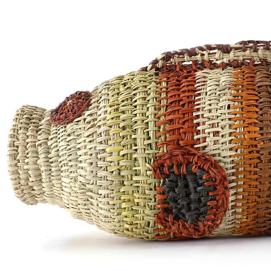 Aboriginal Artwork by Mavis Warrngilnga Ganambarr, Burrumitpa (Rock Cod) Sculpture 31x11x12cm