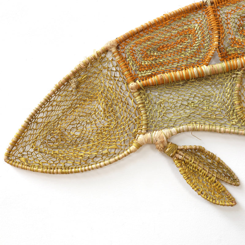 Aboriginal Artwork by Roseanne Ganambarr Djakmanbuy, Baypinga (Saratoga) Weaving, 160x40cm