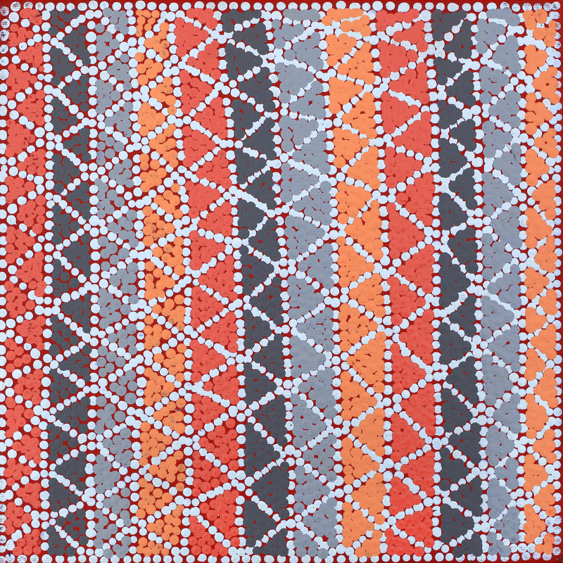 Aboriginal Artwork by Lizzie Nungarrayi Spencer, Ngapa Jukurrpa (Water Dreaming) - Pirlinyarnu, 30x30cm