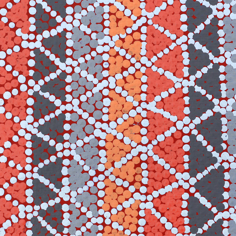 Aboriginal Artwork by Lizzie Nungarrayi Spencer, Ngapa Jukurrpa (Water Dreaming) - Pirlinyarnu, 30x30cm