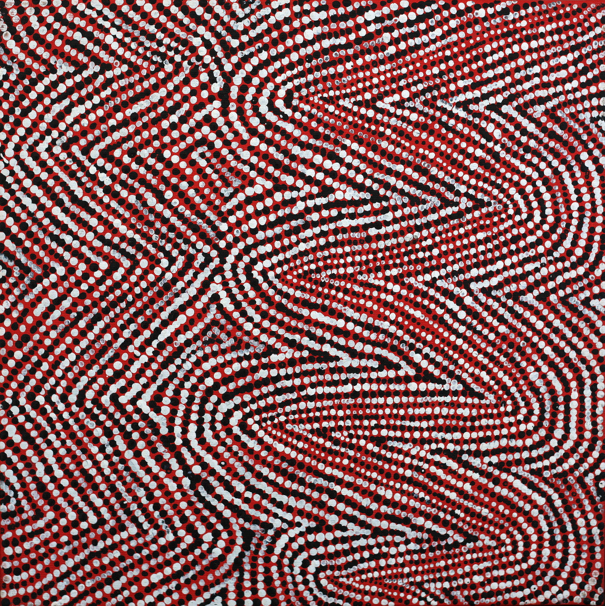 Painting 30x30cm prestretched Sarah Napurrurla Leo Ngapa Jukurrpa (Water Dreaming) - Warlukurlangu