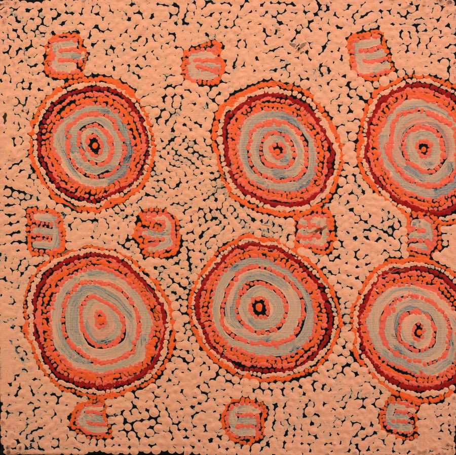 Aboriginal Artwork by Maggie Napaljarri Ross, Janganpa Jukurrpa - Mawurrji, 30x30cm