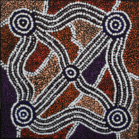 Aboriginal Art by Sharlene Nakamarra Nelson, Yarla Jukurrpa, 30x30cm - ART ARK®