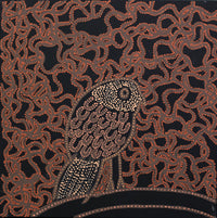 Aboriginal Artwork by Geraldine Napangardi Granites, Jurlpu kuja kalu nyinami Yurntumu-wana, 30x30cm