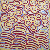 Aboriginal Artwork by Alice Nampijinpa Michaels, Lappi Lappi Jukurrpa, 30x30cm
