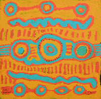 Aboriginal Artwork by Rosie Nangala Flemming, Ngapa Jukurrpa - Puyurru 30x30cm