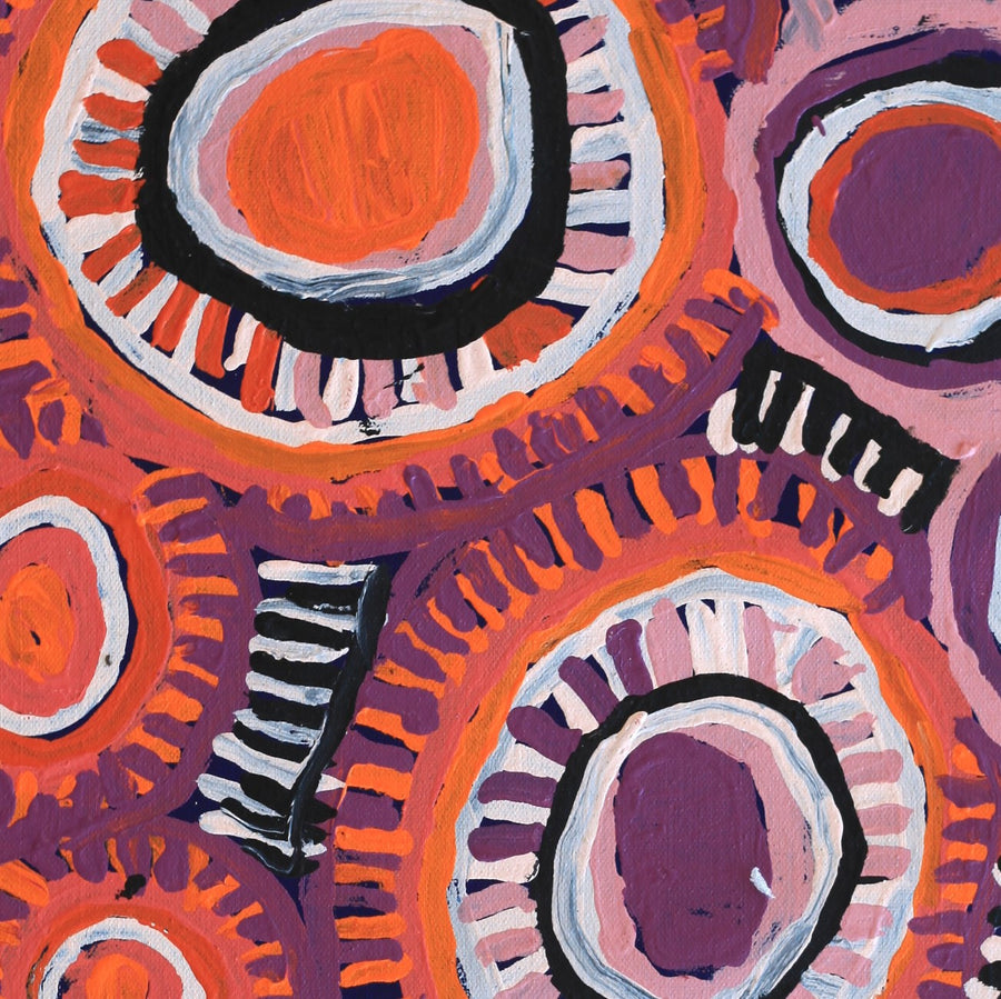 Aboriginal Artwork by Murdie Nampijinpa Morris, Malikijarra Jukurrpa, 61x46cm