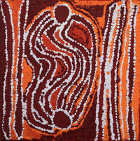 Aboriginal Artwork by Liddy Napanangka Walker, Pirlarla Jukurrpa 30x30cm