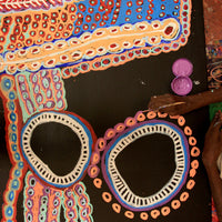 Aboriginal Artwork by Murdie Nampijinpa Morris, Malikijarra Jukurrpa, 182x91cm