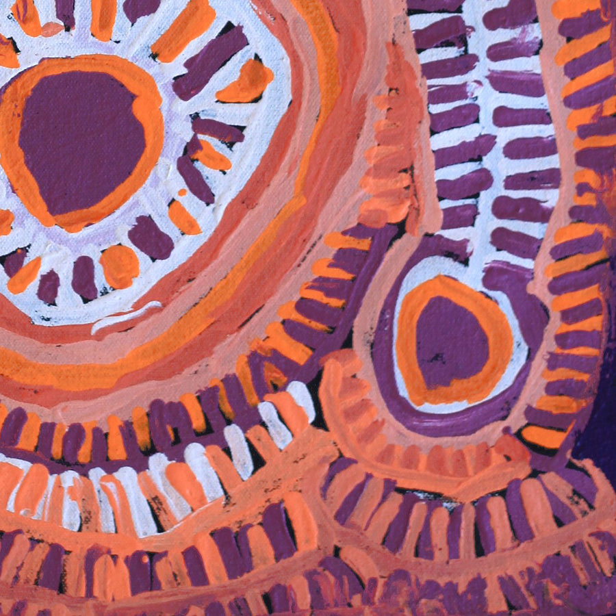 Aboriginal Artwork by Murdie Nampijinpa Morris, Malikijarra Jukurrpa, 61x46cm