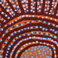 Aboriginal Artwork by Shorty Jangala Robertson, Ngapa Jukurrpa (Water Dreaming) - Puyurru, 46x46cm