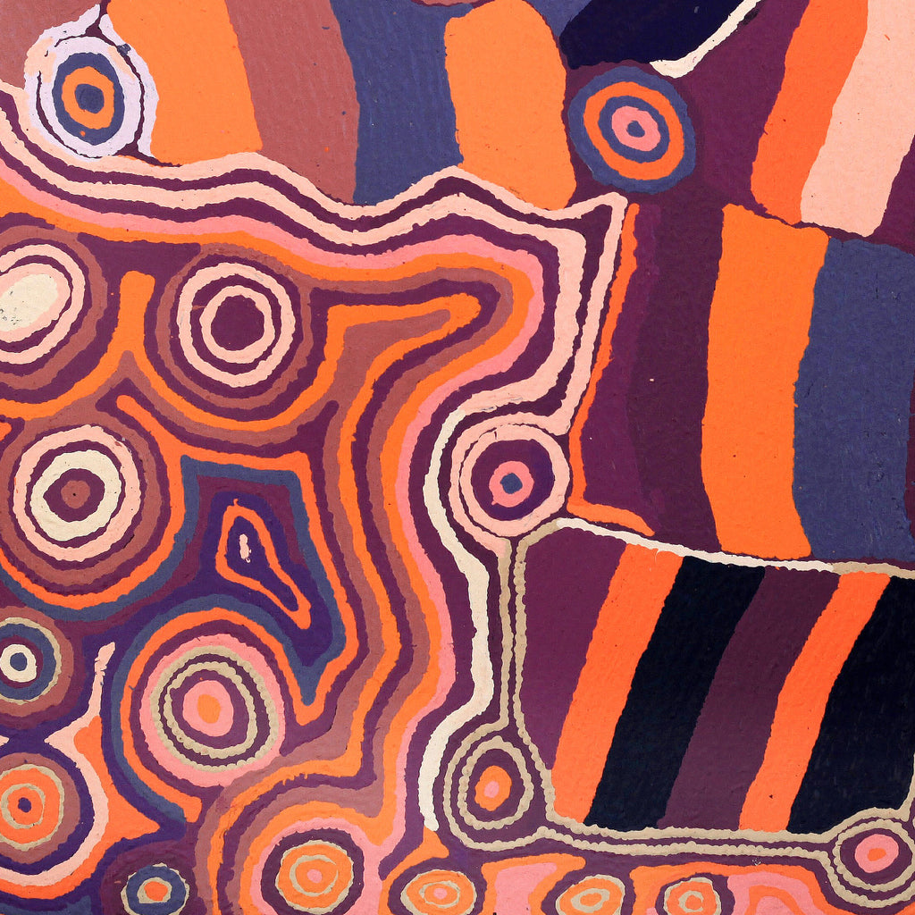 Aboriginal Artwork by Nancy Napanangka Gibson, Mina Mina Jukurrpa, 91x91cm
