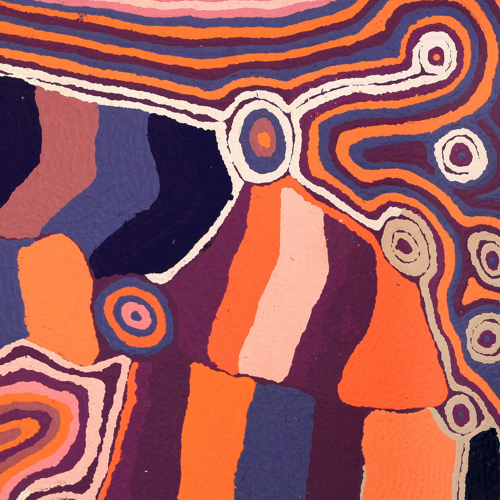 Aboriginal Artwork by Nancy Napanangka Gibson, Mina Mina Jukurrpa, 91x91cm