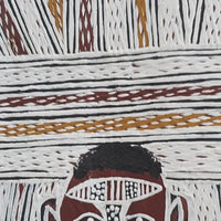 Aboriginal Artwork by Burrŋanydji #2 Gaykamaŋu, Wuyal, 134x58cm Bark
