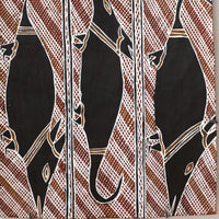 Aboriginal Artwork by Ŋulwurr #2 Yunupiŋu, Waṉkurra, 108x38cm Bark