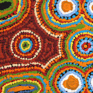 Aboriginal Art by Ada Nangala Dixon, Ngapa Jukurrpa (Water Dreaming) - Puyurru, 107x107cm - ART ARK®