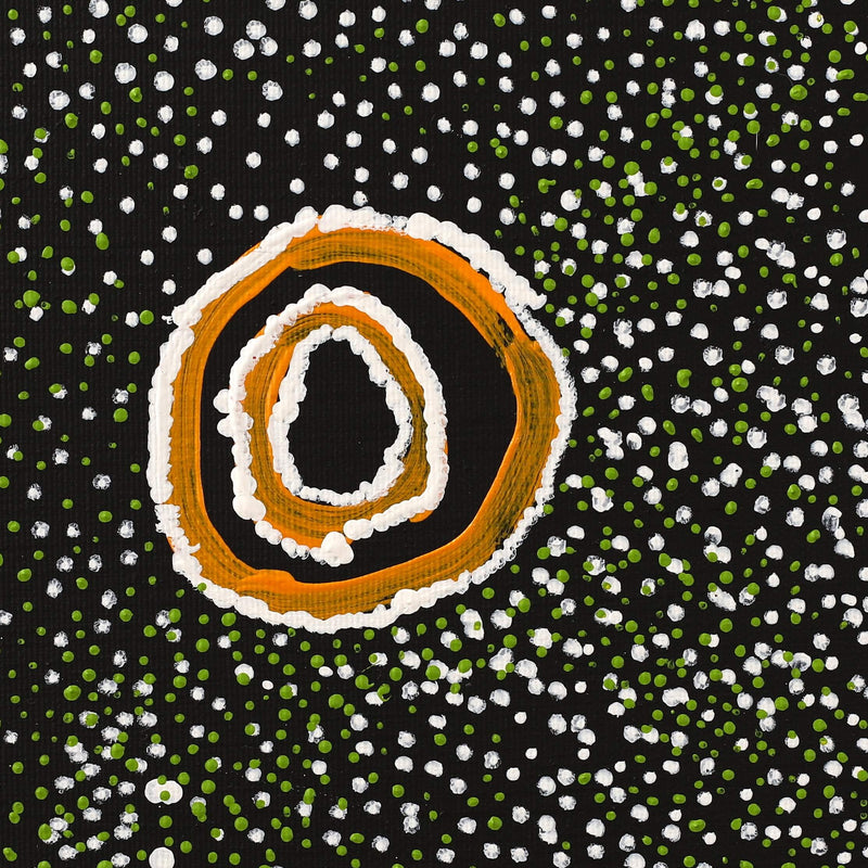 Aboriginal Artwork by Ada Nangala Dixon, Ngapa Jukurrpa (Water Dreaming) - Puyurru, 30x30cm