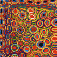 Aboriginal Artwork by Ada Nangala Dixon, Ngapa Jukurrpa (Water Dreaming) - Puyurru, 91x76cm