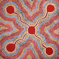 Aboriginal Artwork by Ada Napaljarri Andy, Karnta Jukurrpa (Womens Dreaming), 30x30cm