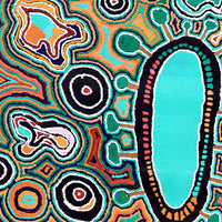 Aboriginal Artwork by Ada Nangala Dixon, Ngapa Jukurrpa (Water Dreaming) - Puyurru, 91x76cm