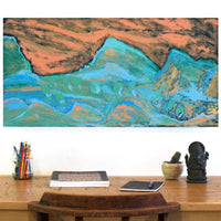 Aboriginal Artwork by Adrian Jangala Robinson, Nguru Nyirrpi-wana (Country around Nyirrpi), 91x46cm