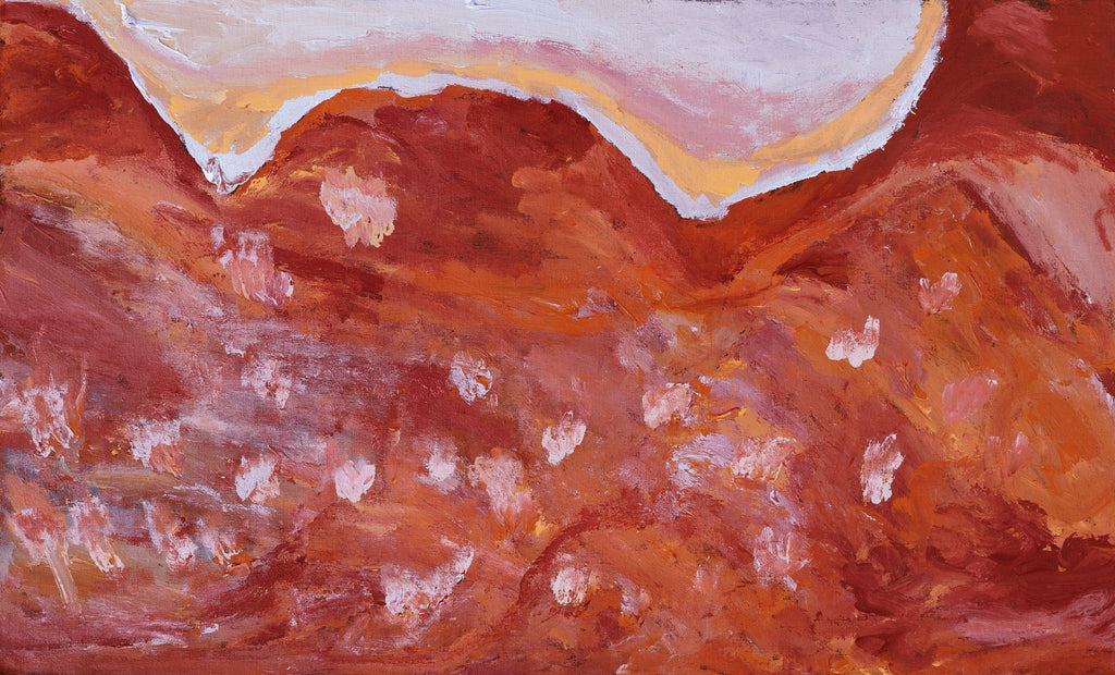Aboriginal Artwork by Adrian Jangala Robinson, Nguru Nyirrpi-wana (Country around Nyirrpi), 76x46cm - ART ARK®