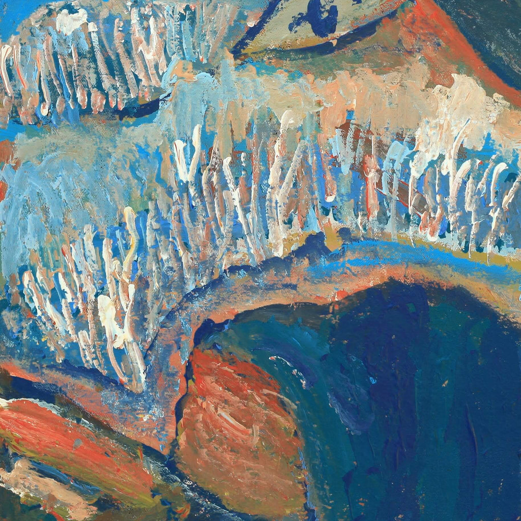 Aboriginal Artwork by Adrian Jangala Robinson, Patterns of the Landscape around Yuendumu, 61x46cm