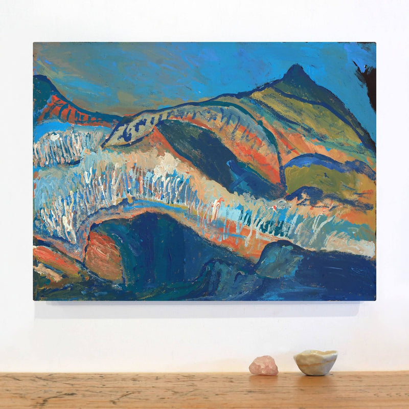 Aboriginal Artwork by Adrian Jangala Robinson, Patterns of the Landscape around Yuendumu, 61x46cm