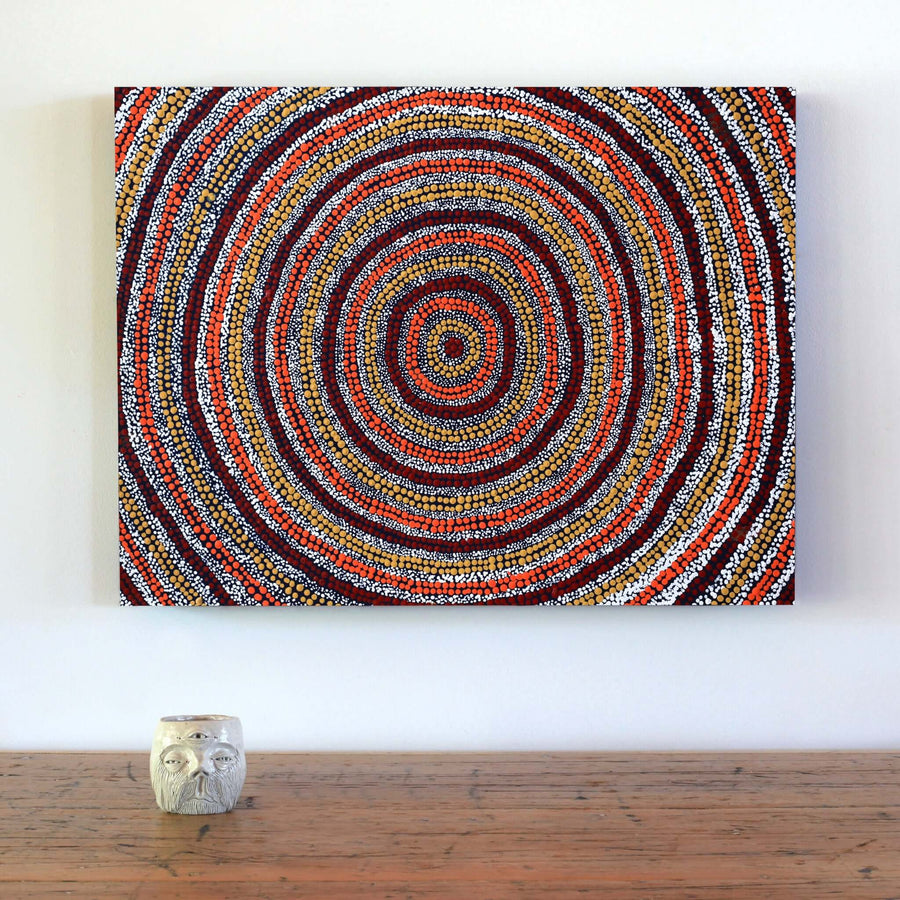 Aboriginal Artwork by Adrianna Nangala Egan, Yarla Jukurrpa (Bush Potato Dreaming) - Cockatoo Creek, 61x46cm
