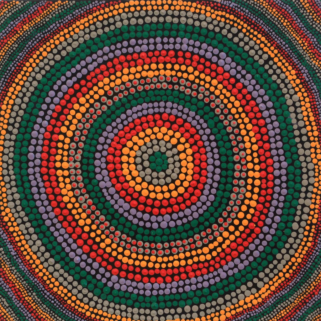 Aboriginal Art by Adrianna Nangala Egan, Yarla Jukurrpa (Bush Potato Dreaming) - Cockatoo Creek, 30x30cm - ART ARK®