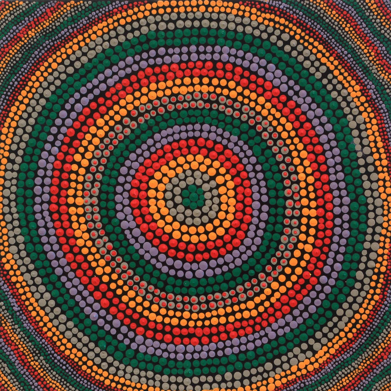 Aboriginal Artwork by Adrianna Nangala Egan, Yarla Jukurrpa (Bush Potato Dreaming) - Cockatoo Creek, 30x30cm