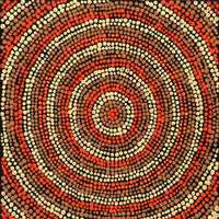 Aboriginal Artwork by Adrianna Nangala Egan, Yarla Jukurrpa (Bush Potato Dreaming) - Cockatoo Creek, 30x30cm