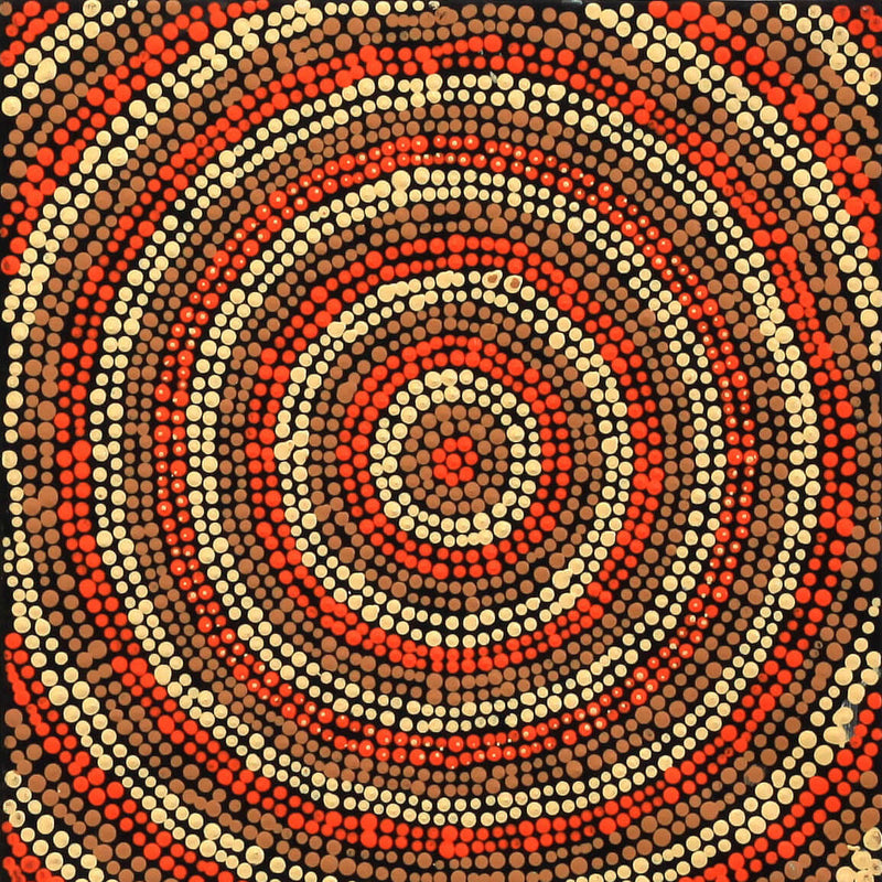Aboriginal Artwork by Adrianna Nangala Egan, Yarla Jukurrpa (Bush Potato Dreaming) - Cockatoo Creek, 30x30cm