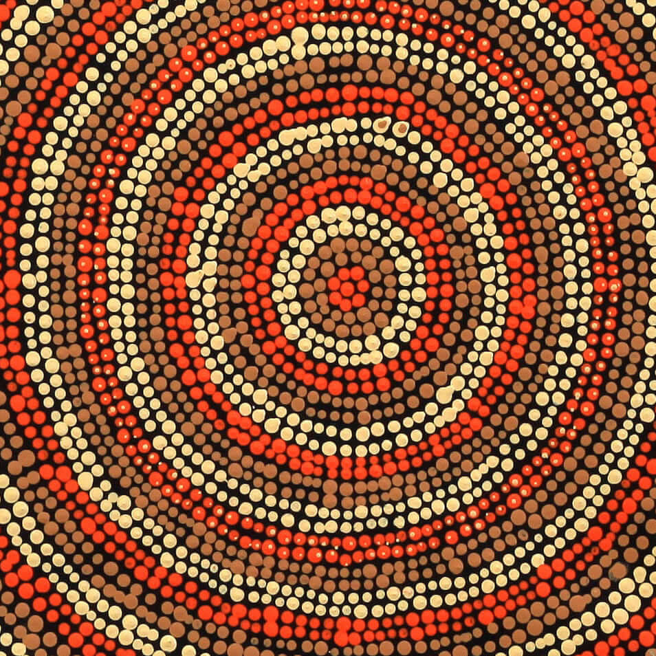 Aboriginal Artwork by Adrianna Nangala Egan, Yarla Jukurrpa (Bush Potato Dreaming) - Cockatoo Creek, 30x30cm