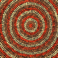 Aboriginal Artwork by Adrianna Nangala Egan, Yarla Jukurrpa (Bush Potato Dreaming) - Cockatoo Creek, 30x30cm